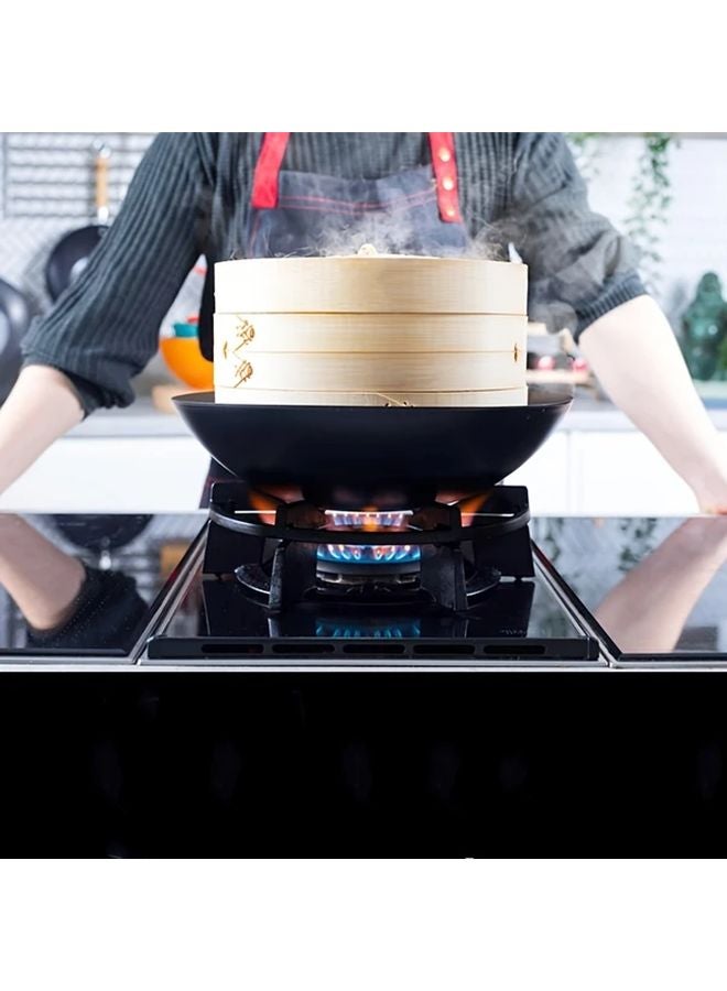 Large 10 Inch Bamboo Steamer Basket 2 Tier For Dumplings Dim Sum Vegetables Meat - Image 4